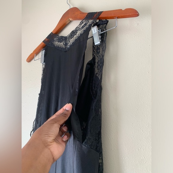 ❌SOLD❌Nasty Gal Black Satin Trim Lace Slip Dress Size Small - Picture 9 of 13